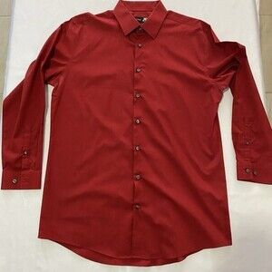 JF J. Ferrar Men’s Red Slim Long Sleeve Shirt L 16-161/2 32-33